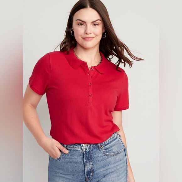 Old Navy NIB Uniform Pique Polo Shirt - Women’s L - Picture 1 of 4